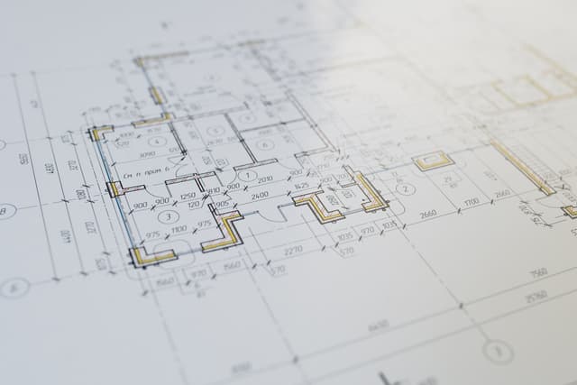 Floor plan blueprint with room measurements